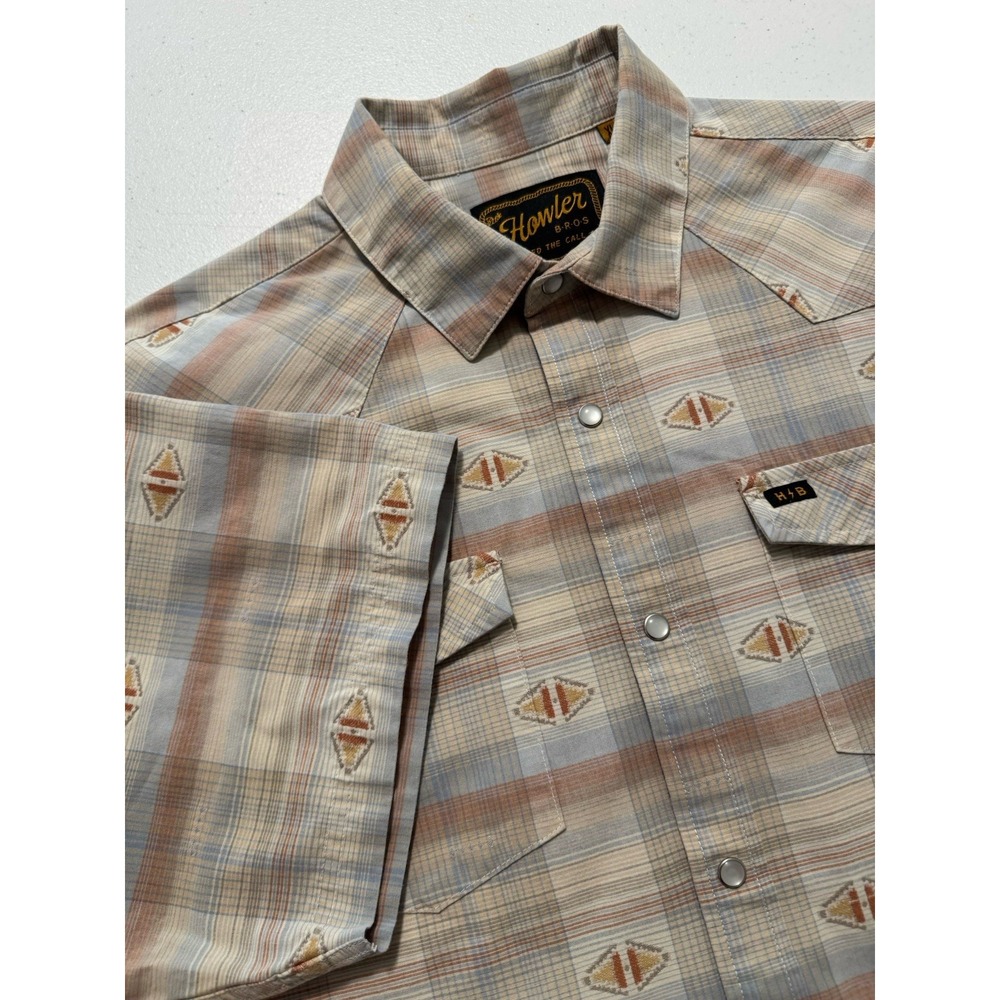Howler Bros H-Bar-B Snapshirt Mens XL Aztec Western S/S Aztec Western Pearl Snap